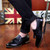 Black tassel decorated retro slip on dress shoe 03