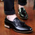 Black tassel decorated retro slip on dress shoe 05