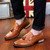 Brown tassel decorated retro slip on dress shoe 09