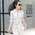 White floral pattern print mid sleeve shirt 01