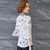 White floral pattern print mid fluted sleeve shirt 06