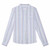 White stripe V neck long sleeve button shirt 09