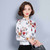 White floral pattern print long sleeve pull over shirt 03