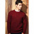 Red check round neck long sleeve sweater 09