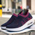 Navy flyknit slip on rocker bottom shoe sneaker 1820 06