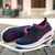 Navy flyknit slip on rocker bottom shoe sneaker 1820 08