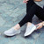 Grey plain slip on rocker bottom shoe sneaker 05