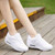 White plain flyknit rocker bottom shoe sneaker 03