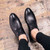Black simple plain derby dress shoe 03