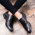 Black simple plain derby dress shoe 08