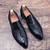 Black crocodile skin patent leather slip on dress shoe 12