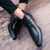 Black buckle design zip slip on dress shoe boot 02 Black buckle design zip slip on dress shoe boot 02