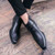Black buckle design zip slip on dress shoe boot 09