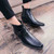Black buckle design zip slip on dress shoe boot 07 Black buckle design zip slip on dress shoe boot 07