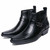 Black buckle design zip slip on dress shoe boot 13 Black buckle design zip slip on dress shoe boot 13