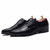 Black check patent leather derby dress shoe 14