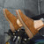 Men's brown retro leather derby dress shoe 06