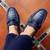 Blue crocodile pattern buckle slip on shoe loafer 04