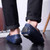 Blue crocodile pattern buckle slip on shoe loafer 14