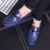 Blue crocodile pattern buckle slip on shoe loafer 18