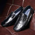 Black check buckle leather slip on shoe loafer 12