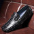 Black check buckle leather slip on shoe loafer 15