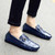 Blue check buckle leather slip on shoe loafer 02