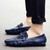 Blue check buckle leather slip on shoe loafer 06