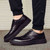 Black retro brogue leather derby dress shoe 05