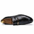 Black retro chain buckle leather slip on dress shoe 19