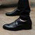 Black retro brogue leather derby dress shoe 06