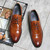 Brown retro brogue leather derby dress shoe 18