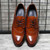 Brown retro brogue leather derby dress shoe 23