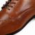 Brown retro brogue leather derby dress shoe 32