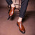 Brown plain retro leather derby dress shoe 02