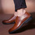 Brown plain retro leather derby dress shoe 05