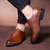 Brown plain retro leather derby dress shoe 08