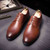 Brown plain retro leather derby dress shoe 13