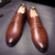 Brown plain retro leather derby dress shoe 14