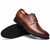 Brown plain retro leather derby dress shoe 15