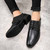 Black simple plain urban leather dress shoe 04