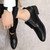 Black simple plain urban leather dress shoe 10