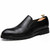 Black retro split style leather slip on dress shoe 01