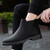 Black plain design slip on shoe boot 05