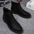 Black plain design slip on shoe boot 17