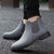 Grey plain design slip on shoe boot 05