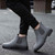 Grey plain design slip on shoe boot 10