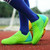 Green check stripe pattern soccer shoe 04