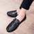 Black crocodile skin pattern slip on shoe loafer 03