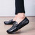 Black crocodile skin pattern slip on shoe loafer 08